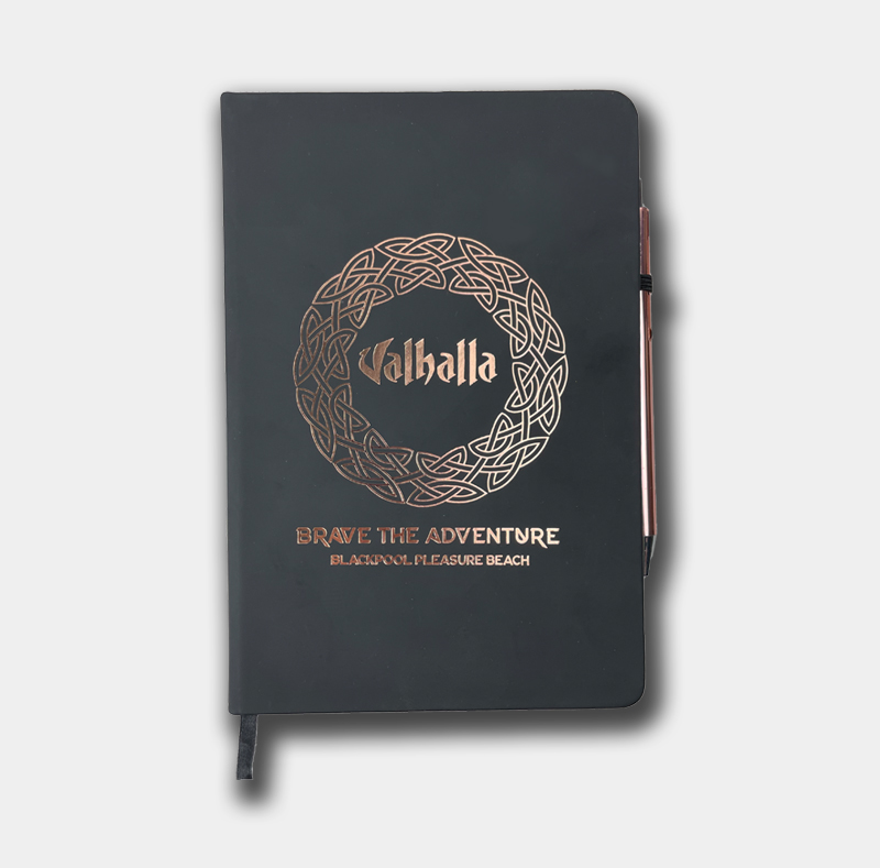 valhalla A5 Gold foil notebook with pen 002
