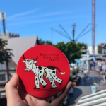 Pleasure Beach Cow Design - Red Coaster
