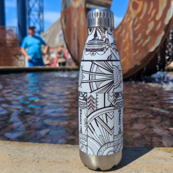 Big Dipper Black & White Art Deco Metal Bottle
