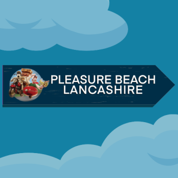 Wallace & Gromit Pleasure Beach Lancashire - Dark Blue Bike Arrow Sign