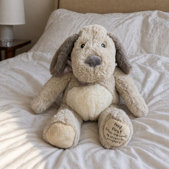 Pleasure Beach Resort Grey Puppy Plush