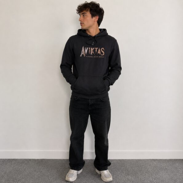 Aviktas Print Logo Hoody Black