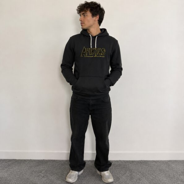 Aviktas Stitch Logo Hoody Black