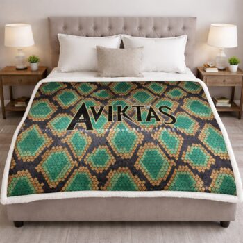 Aviktas Snakeskin Multi Colour Fleece Blanket