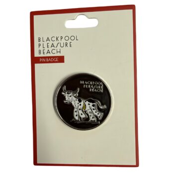 Mr Funshine Cow Round Pin Badge