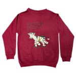 Burgundy hoodie with vintage cow graphic