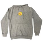 Vintage cowboy print on gray hoodie (1)